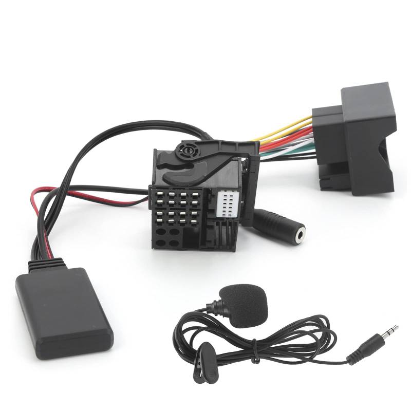 Ymiko AUX-Adapter für E60 Auto-Audio-Adapter, 59,1 Zoll Bluetooth 5.0 AUX-Kabel-Audio-Adapter mit Mikrofon, Passend für E60 E63 E64 E65 E66 E87 von Ymiko