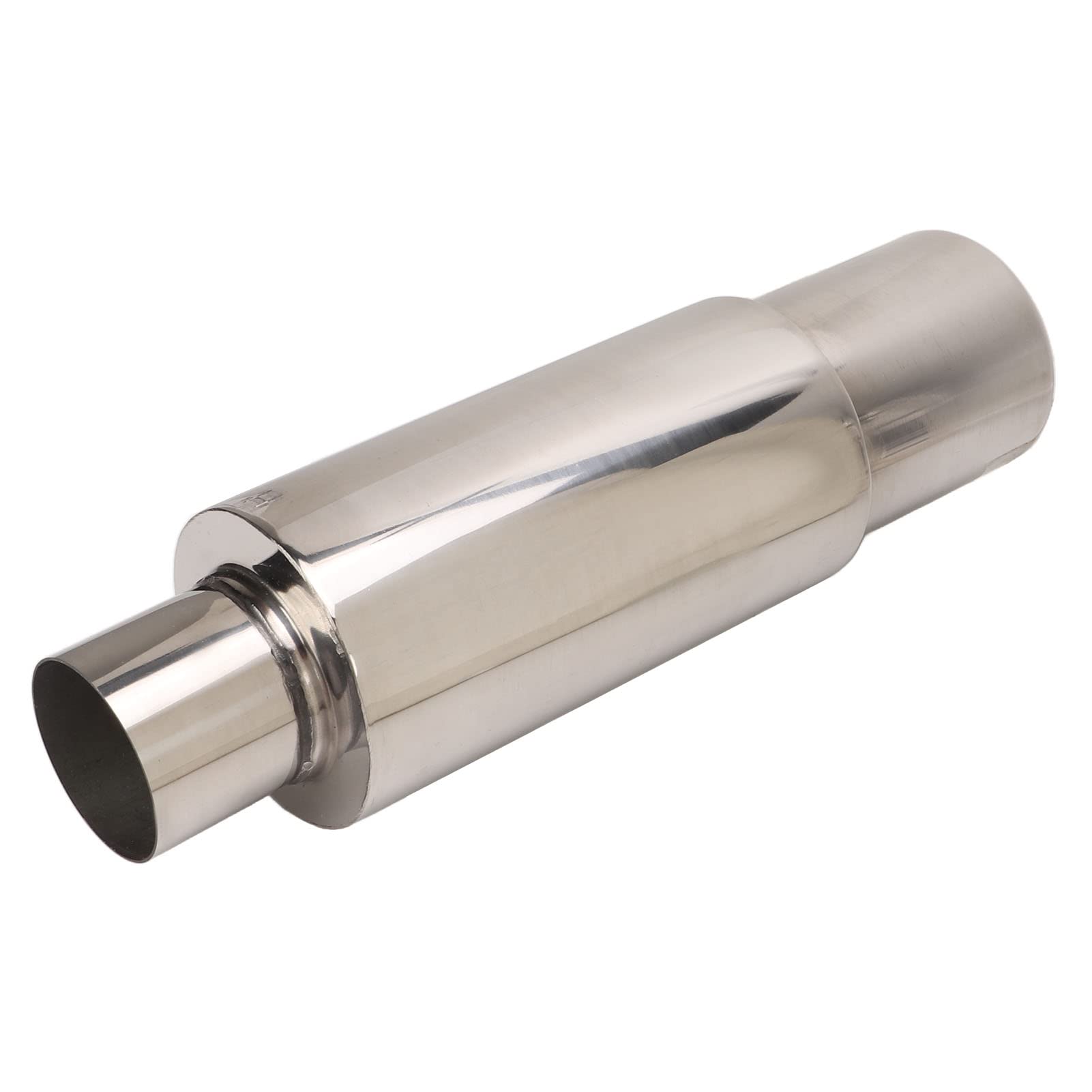Edelstahl-Auspuffschalldämpfer, Resonator 2,5-Zoll-Einlass 3,5-Zoll-Auslass-Endrohr Unifür Versal für Auto Edelstahl-Auspuffschalldämpfer, Resonator 2,5-Zoll-Einlass 3,5-Zoll-Auslass-Endrohr Unifür Versal für Auto von Ymiko