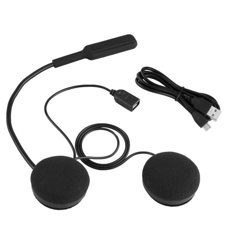 Ymiko Helm Bluetooth-Headset, Motorrad Freisprech-Kopfhörer Anruf Kopfhörer Mikrofon Lange Standby-Bluetooth 4. 0 Technologie Hi-Fi Abnehmbarer Kopfhörer Kompatibel mit Motorrädern Quads Fahrräder von Ymiko
