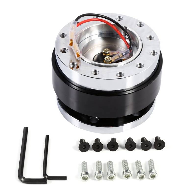 Lenkrad-Schnellspannnabenadapter, Unifür Versal-Schnellspann-6-Loch-Kugel-Lenkradnabenadapter Snap Off Kit(schwarz) von Ymiko