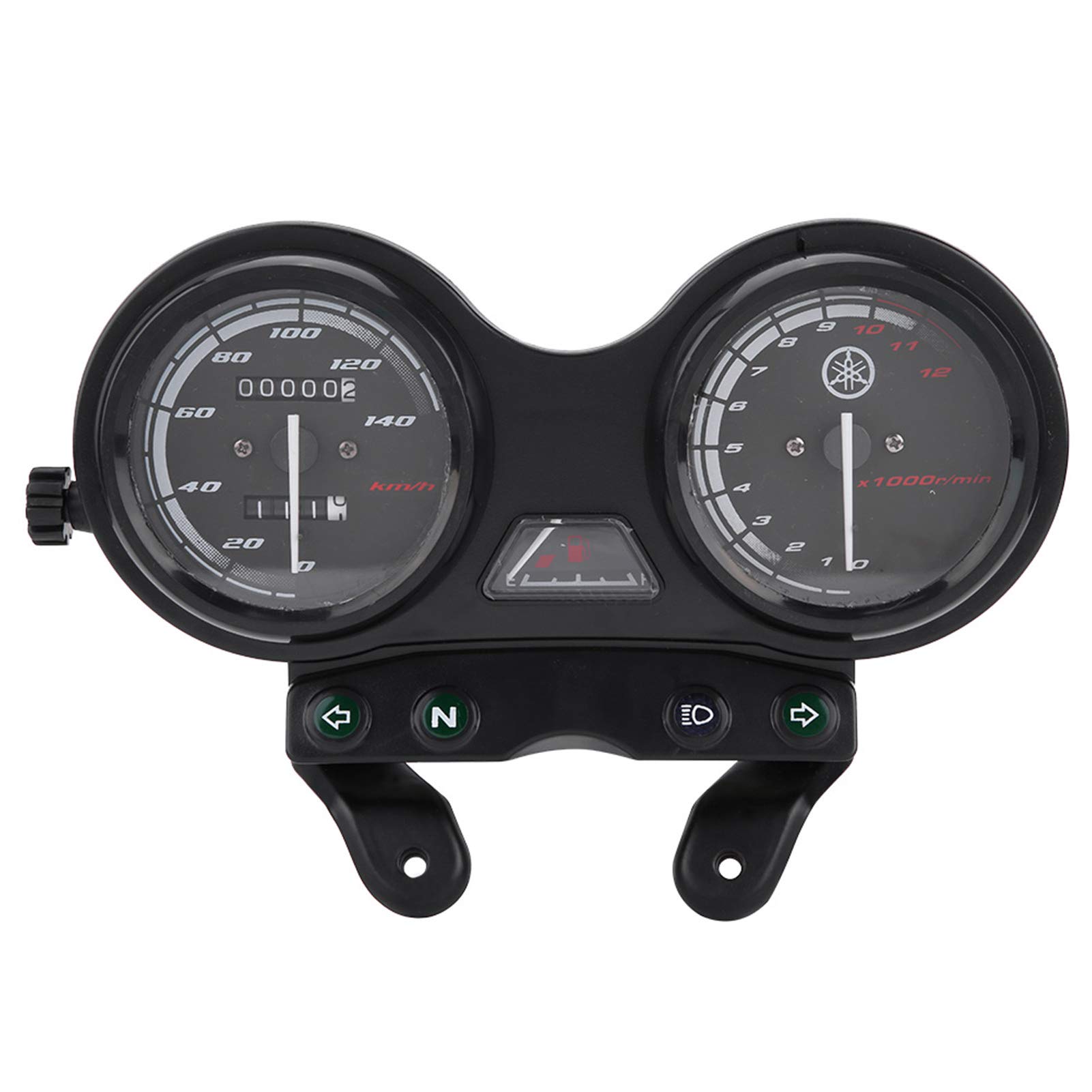 Motorrad-Tachometer Dual-Kilometerzähler für YBR 125 DC 12-V-Ölanzeige Motorrad 12000 U/min LCD-Kilometerzähler Motorrad-Tachometer von Ymiko