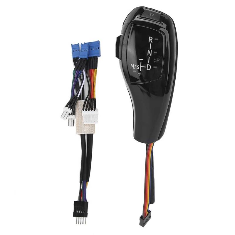 Schalthebel, elektrischer LHD Automatischer LED-Schaltknauf Nachrüstsatz Kompatibel mit E46 E60 E61 Refit für F30 Style(Glänzend schwarz) von Ymiko