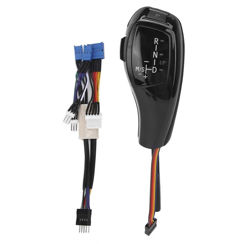 Schalthebel, elektrischer LHD Automatischer LED-Schaltknauf Nachrüstsatz Kompatibel mit E46 E60 E61 Refit für F30 (Glänzend schwarz) von Ymiko