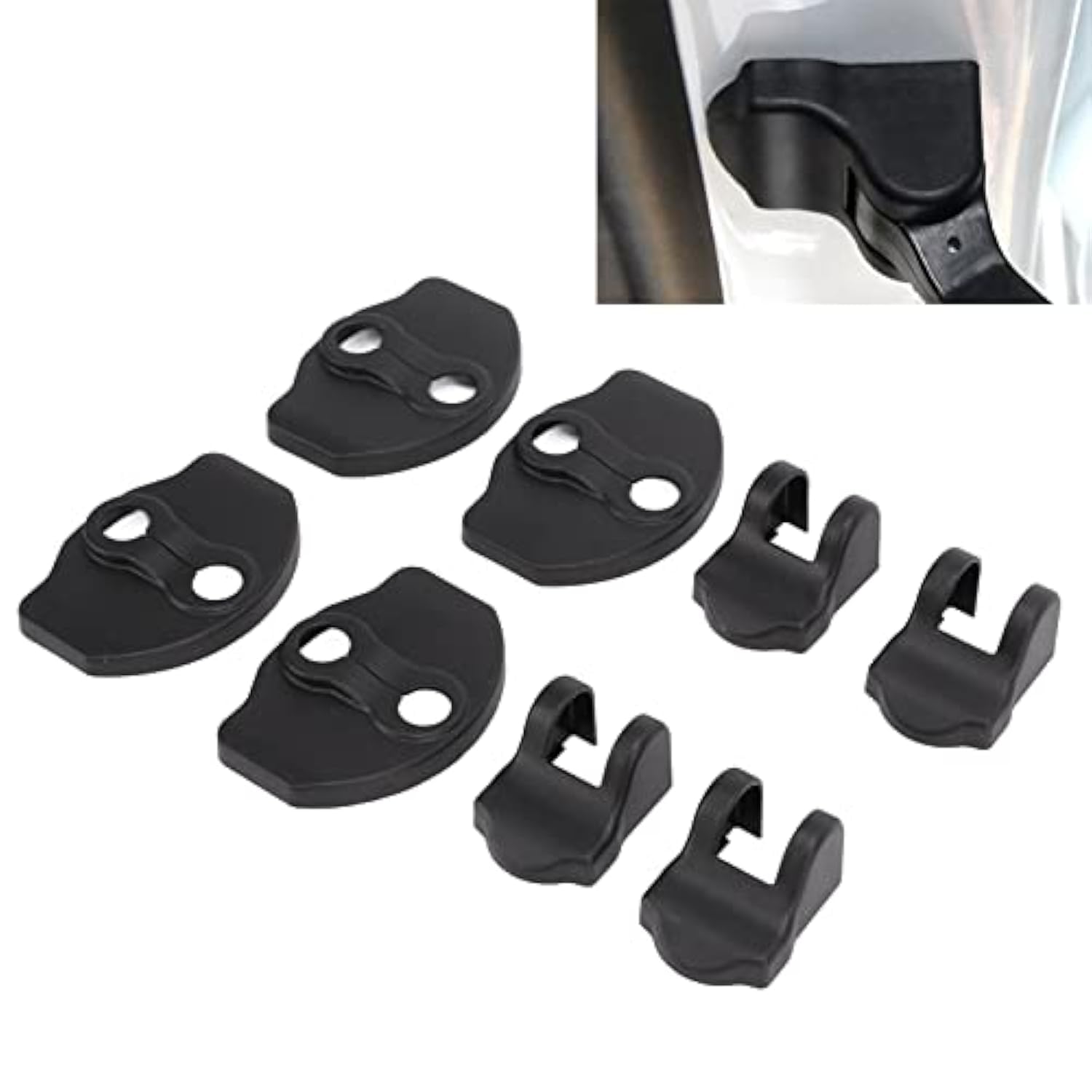 Ymiko 8pcs Autotürschloss Verriegelungen Abdeckungsschutz Autotürschlossschutz Stopper Abdeckung Kit ABS Schwarz Ersatz für Modell 3 Ymiko 8pcs Autotürschloss Verriegelungen Abdeckungsschutz Autotürschlossschutz Stopper Abdeckung Kit ABS Schwarz Ersatz für Modell 3 von Ymiko
