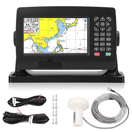 Ymiko GPS-Kartenplotter-Satellitennavigator, Marine-GPS-Navigator, Transponder mit GNSS-Antenne Dual Map System IPX6 Wasserdicht für Marineboote Ymiko GPS-Kartenplotter-Satellitennavigator, Marine-GPS-Navigator, Transponder mit GNSS-Antenne Dual Map System IPX6 Wasserdicht für Marineboote von Ymiko