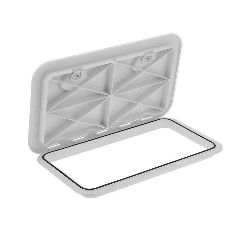 Ymiko Marine Decksluke Bootsdeckluke Zugangsluke Weißer Deckszugangsluke Inspektionsdeckel -beständig mit Schloss für Marineboote 24x14inch von Ymiko
