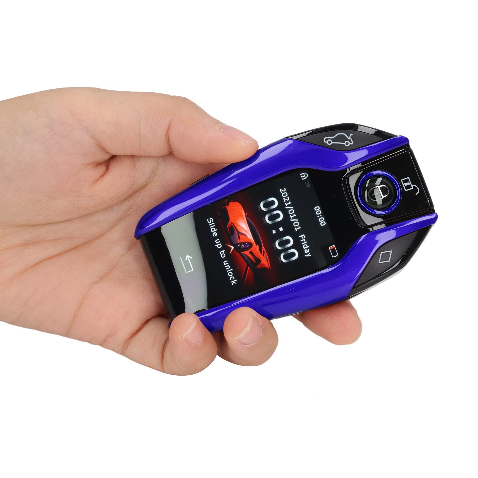 Ymiko Universal TK800+ LCD Touchscreen Smart Key, Remote Keyless Entry FüR Alle Start Stop Engine Tasten (Blau) von Ymiko