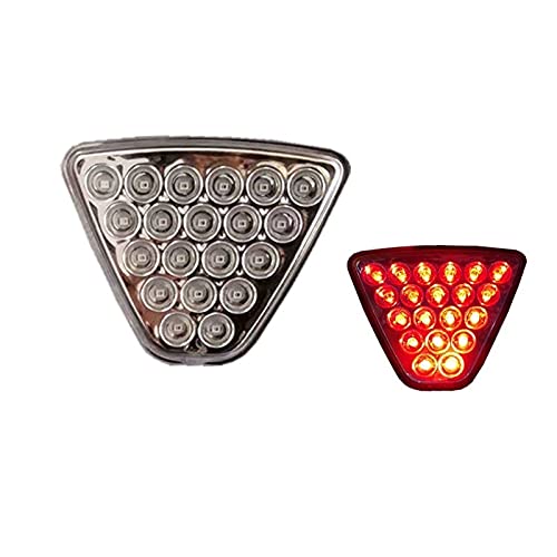 Bremsleuchte,Dritte Bremsleuchte 1. 2V F1. Stil DRL Rot 20. LED Hintere Schwanz Haltestelle Nebel Dreieckige Bremslichtanschlag Sicherheitslampe Auto Motor Freies Schiff LED Hinterer Schwanz Ligth.(Wh von Ymnilian