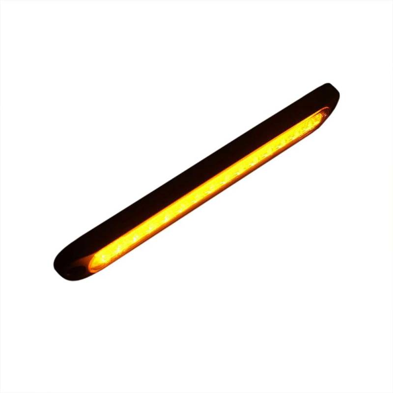 Bremsleuchte,Dritte Bremsleuchte 10 Zoll 15 Lichtperlen Autolichtleiste 12V 24V Rot Drittes Bremslicht Rücklicht Signal Seitenmarkierungsblinker Stoppwarnleuchte Hoch montiert(Yellow) von Ymnilian