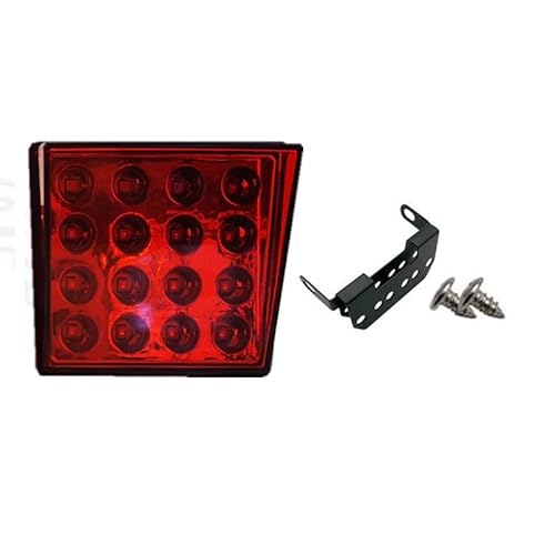 Bremsleuchte,Dritte Bremsleuchte Passend für F1-Stil-Pilot-Licht Allgemein modifiziert Auto-Schwanz-Warnfahrzeug-Hinterkollisionsschutz-Prävention blinkende Bremsbremse(Model 1,Square red) von Ymnilian