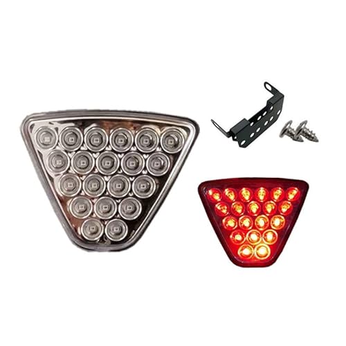 Bremsleuchte,Dritte Bremsleuchte Passend für F1-Stil-Pilot-Licht Allgemein modifiziert Auto-Schwanz-Warnfahrzeug-Hinterkollisionsschutz-Prävention blinkende Bremsbremse(Model 1,Triangle White) von Ymnilian