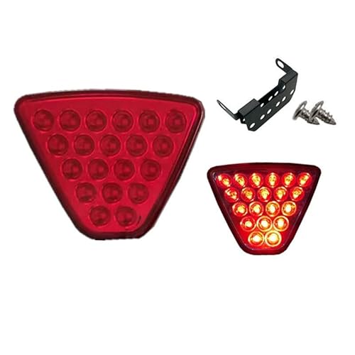 Bremsleuchte,Dritte Bremsleuchte Passend für F1-Stil-Pilot-Licht Allgemein modifiziert Auto-Schwanz-Warnfahrzeug-Hinterkollisionsschutz-Prävention blinkende Bremsbremse(Model 2,Triangle red) von Ymnilian