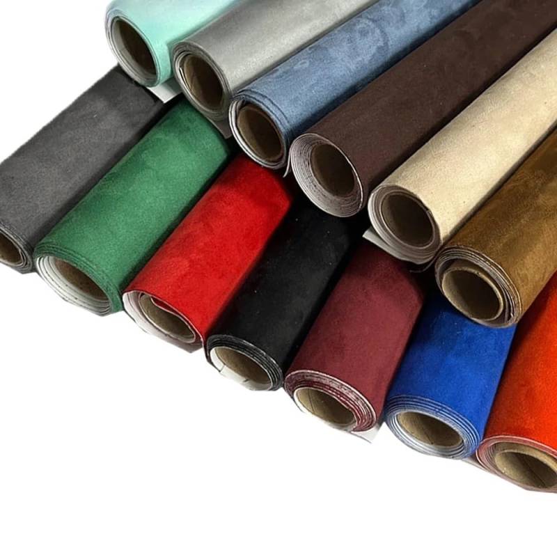 Dachhimmel Stoff,Dachhimmel 50 cm * 140 cm/500 cm 0,6 mm selbstklebendes Wildledergewebe in Mehreren Farben, klebriges Ledertuch for den DIY-Auto-Dachhimmel-Innenraum(Dark Brown,50cm x 140cm) von Ymnilian