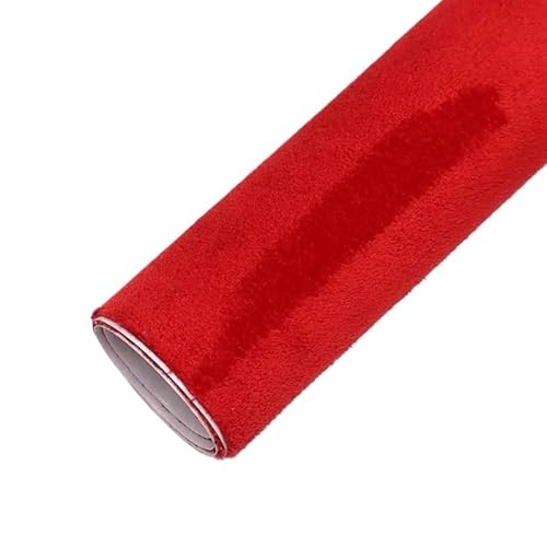 Dachhimmel Stoff,Dachhimmel Selbstklebender Dachhimmelstoff, klebrige Dachhimmelpolsterstoffe for die Autoinnenausstattung, DIY-Kunsthandwerk(Red,30cm x 140cm) von Ymnilian