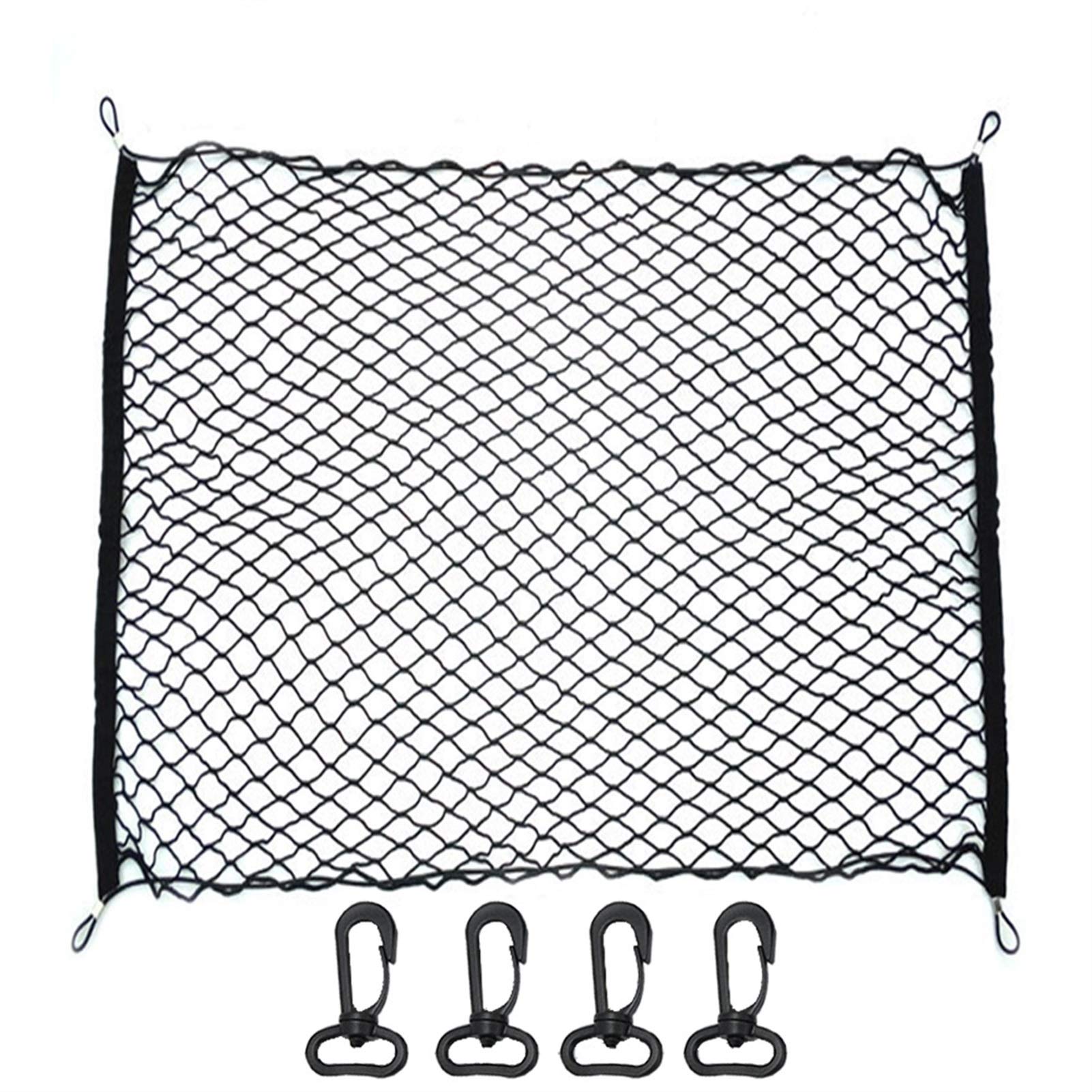 Gepäcknetz,Kofferraum Netz Universal Auto Kofferraum Netto Große elastische Gepäcknetz Ladung Organizer Lagerung Nylon Dehnbare Autoinnennetz-Tasche(70x70cm) von Ymnilian
