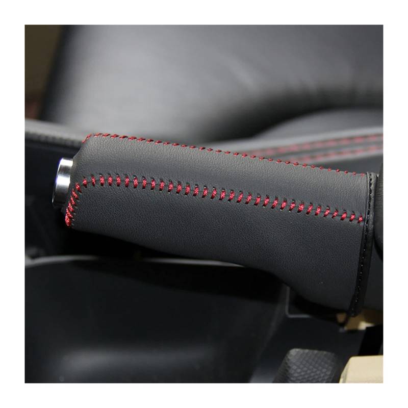 Handbremse Abdeckung,Handbremse SchutzhüLle Handbremsabdeckung Case fit verwendung für Audi TT 2008-2013 Auto Styling Echtes Leder Grips Hebelabdeckungen Schwarz/Rote Linie(Red Lines) von Ymnilian