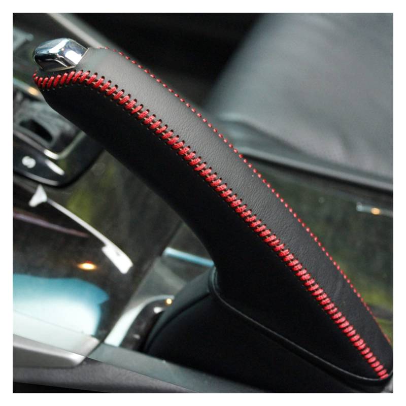Handbremse Abdeckung,Handbremse SchutzhüLle Handbremsabdeckung Echtes Leder DIY Auto Styling Auto Supplies Innendekoration(Red Lines) von Ymnilian