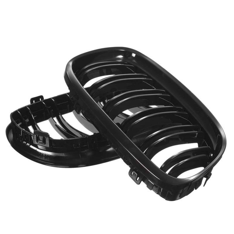 Kühlergrill,Kühlergrill Streifen 1 Paar Auto Frontgrill Gloss Black Eintrittsgitter Passend für den BMW E90 LCI 3er Limousine Wagon von Ymnilian
