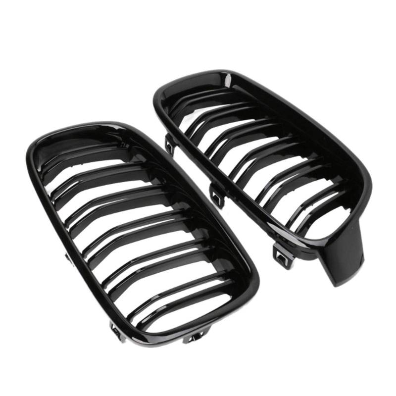 Kühlergrill,Kühlergrill Streifen 1Pair Black Front Grille/Roste Nieren Passend für BMW 3-Series Car Styling von Ymnilian