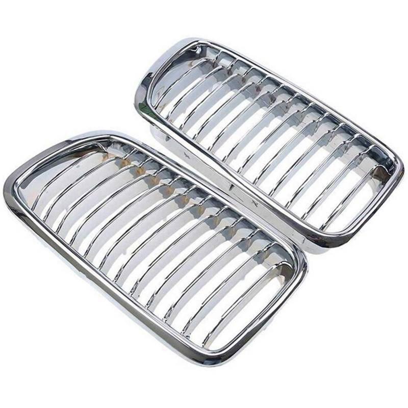 Kühlergrill,Kühlergrill Streifen 1Pair vorne Kidney-Grill-Grill Passend für BMW 7-Series E38 730IL / 735I / 725Tds / 728I / 750I Limousine vorne Grill Grille Refit von Ymnilian