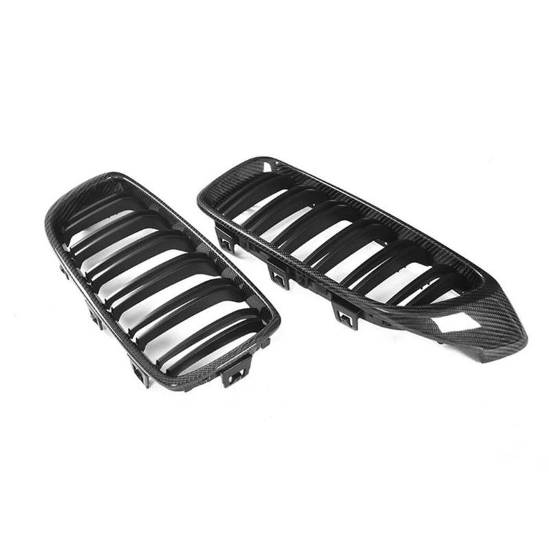 Kühlergrill,Kühlergrill Streifen Carbon-Faser-Gloss Black Front Kidney-Grill-Grill Passend für BMW 4 Series von Ymnilian