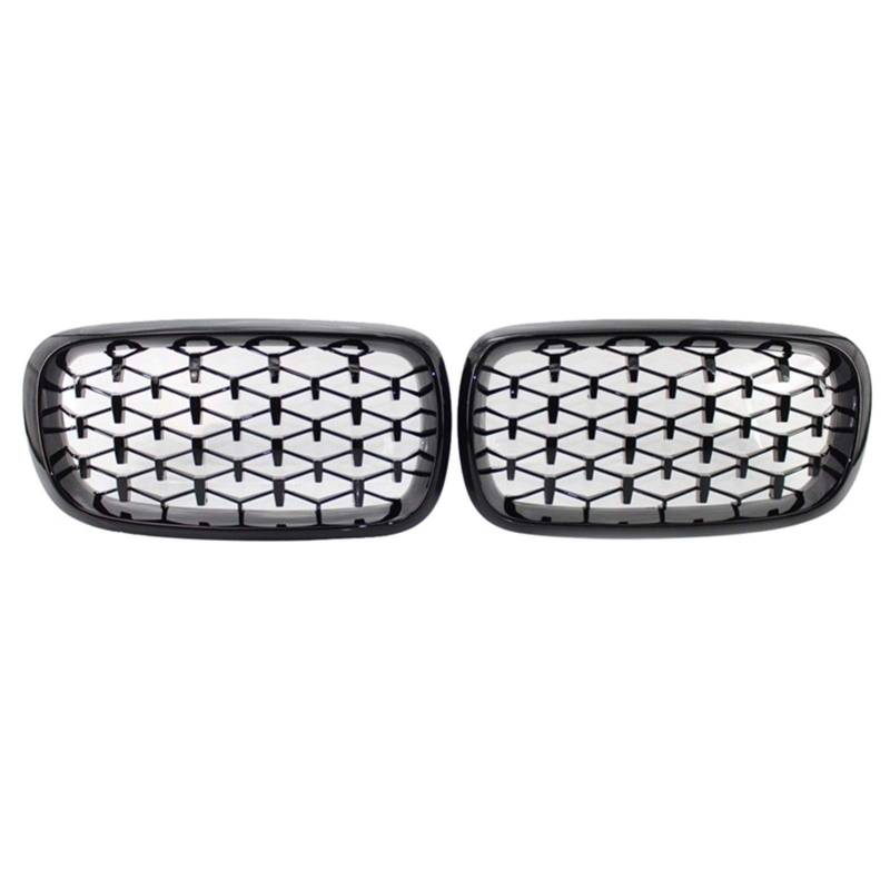 Kühlergrill,Kühlergrill Streifen Diamond Style ABS Front Racing Grille for-BMW X5 X6 F15 F16 F85 F86 Gloss Black von Ymnilian