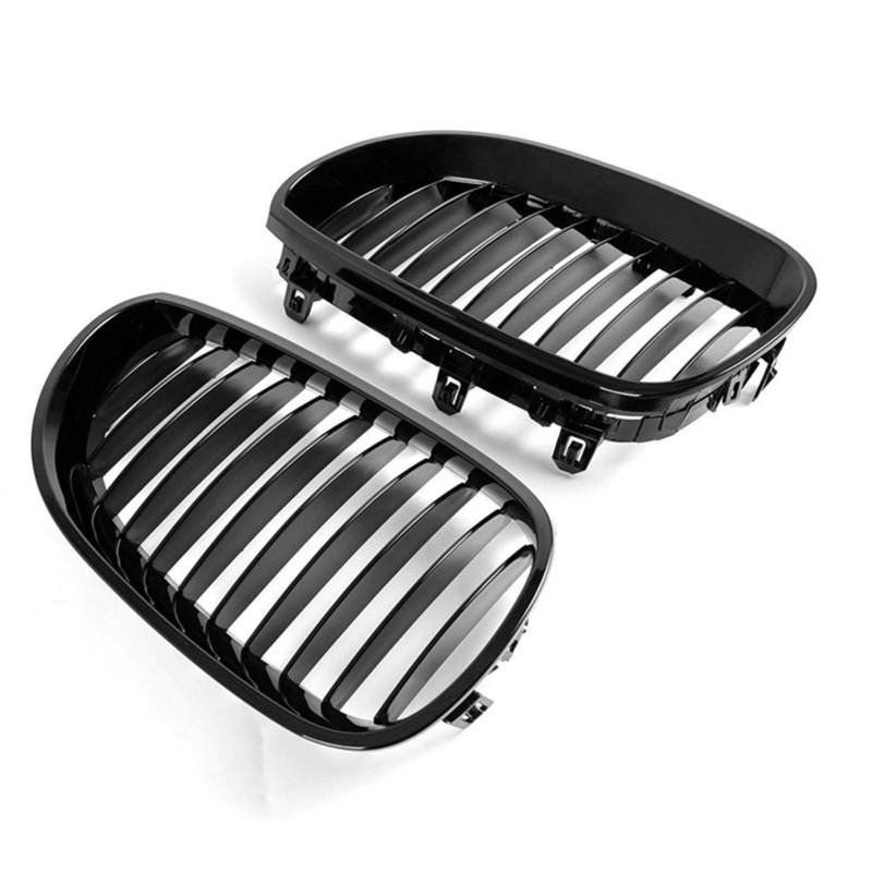 Kühlergrill,Kühlergrill Streifen E60 Grill vorne Kidney Sport Roste Hood Grill Passend für BMW E60 E61 5er M5 525I 525xi 528I 528Xi 530I 530xi 2003-2009 von Ymnilian