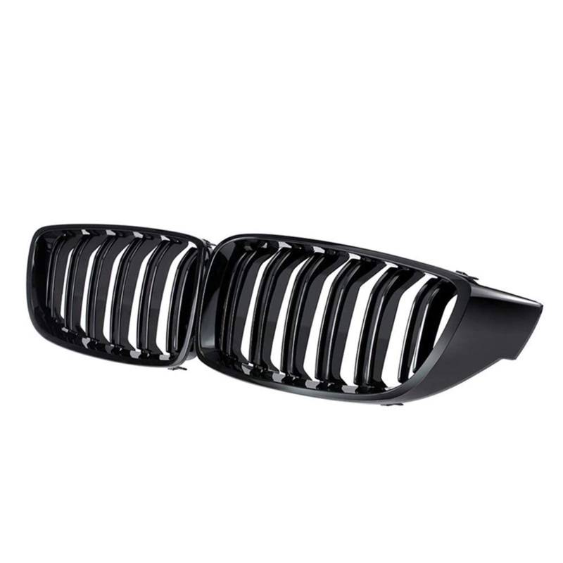 Kühlergrill,Kühlergrill Streifen Frontgrill Roste Kidney Grill Ersatz Passend für BMW 4er F32 F33 F36 F80 F82 Doppel Slat M4 Sport Style Bright Black von Ymnilian