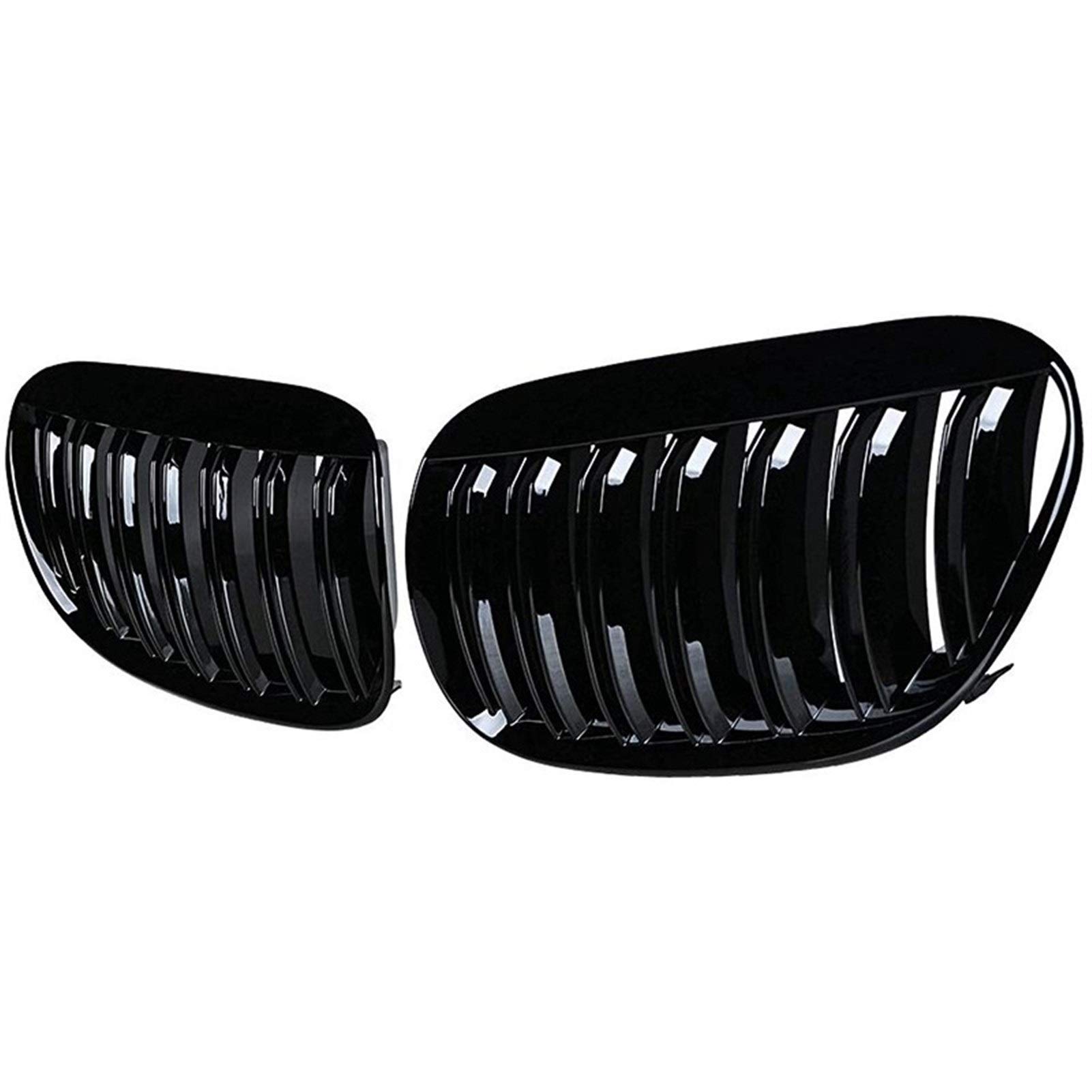 Kühlergrill,Kühlergrill Streifen Glossy Black Double Line Fronthaube ierengitter Grill Passend für 2004-2010 E63 E64 6-Serie M6 Cabrio Kühlergrill,Kühlergrill Streifen Glossy Black Double Line Fronthaube ierengitter Grill Passend für 2004-2010 E63 E64 6-Serie M6 Cabrio von Ymnilian