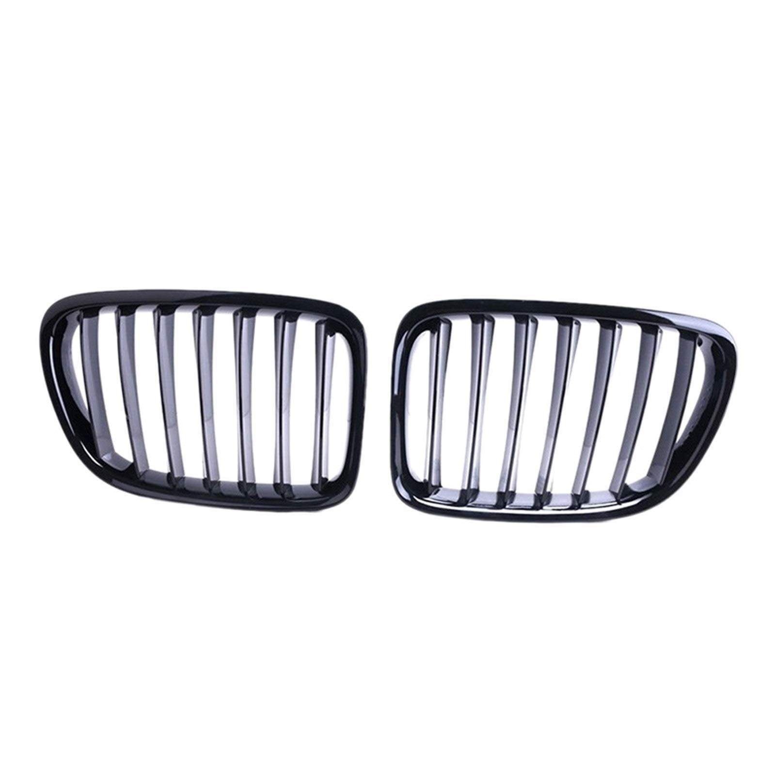 Kühlergrill,Kühlergrill Streifen Grille vorne Ersatz Kidney Grill Passend für BMW E84 X1 2010-2014 (Gloss Black) von Ymnilian