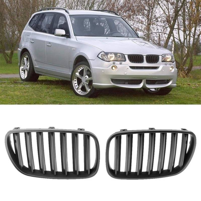 Kühlergrill,Kühlergrill Streifen Mattschwarz Frontstoßstange ierengitter Passend für BMW X3 von Ymnilian