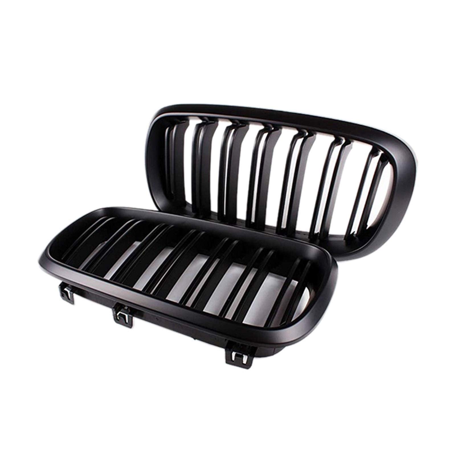 Kühlergrill,Kühlergrill Streifen Vorderer Ersatz Niergittergrill-Grill-kompatible Fit-Verwendung Passend für BMW X5. Serie F15 x6. Serie X5m F85 x6m. Doppelte Slat Sportstilmatte Kühlergrill,Kühlergrill Streifen Vorderer Ersatz Niergittergrill-Grill-kompatible Fit-Verwendung Passend für BMW X5. Serie F15 x6. Serie X5m F85 x6m. Doppelte Slat Sportstilmatte von Ymnilian
