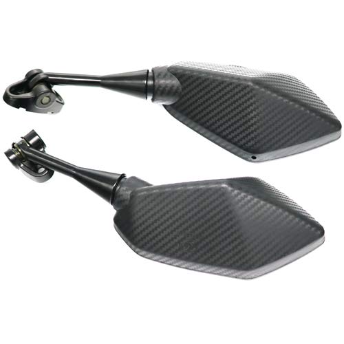 Motorrad Spiegel,Lenkerendenspiegel Racing Motorradspiegel Sport Fahrrad Rückspiegel(Carbon Fiber) von Ymnilian