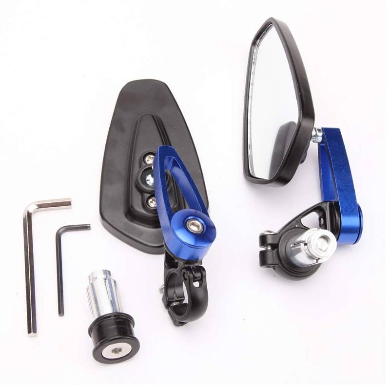 Motorrad Spiegel,Lenkerendenspiegel Universal Rückspiegel Motorrad Side Lenker Bar Endspiegel Moto Fahrrad Elektrische Fahrrad Roller Motorrad Zubehör(Blue) von Ymnilian