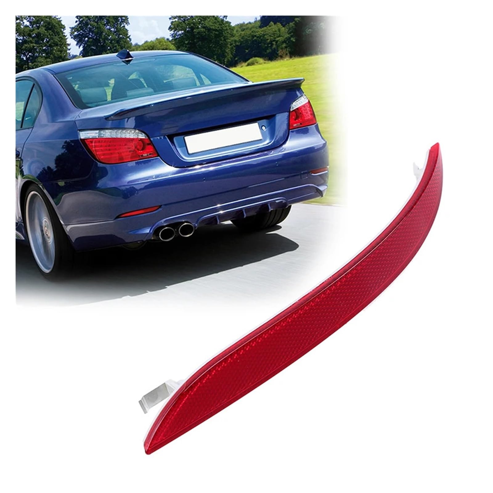 Nebelschlussleuchte,RüCkleuchten 1PC/2PCS Hinten Stoßstange Reflektoren Warnung Licht Len Auto Zubehör Kunststoff Rot Fit Passend für BMW E60 Limousine 2007-2009(Left Side) von Ymnilian