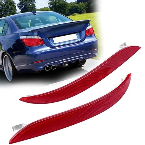 Nebelschlussleuchte,RüCkleuchten 1PC/2PCS Hinten Stoßstange Reflektoren Warnung Licht Len Auto Zubehör Kunststoff Rot Fit Passend für BMW E60 Limousine 2007-2009(Left and Right Side) von Ymnilian