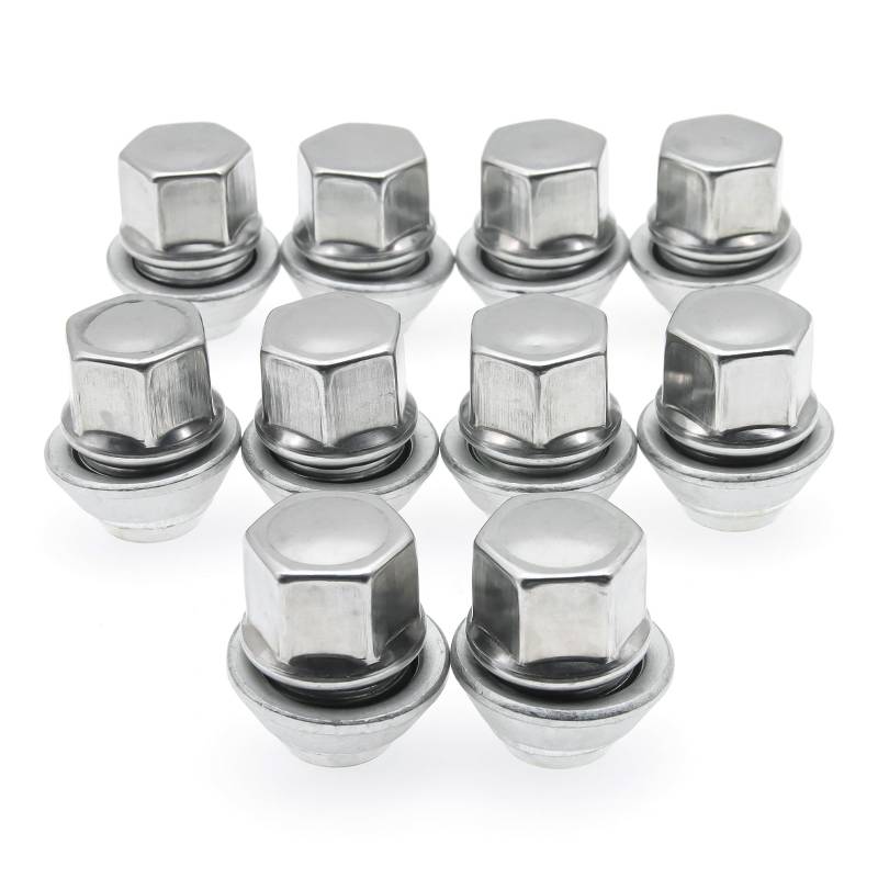 Radschrauben,Radschrauben Passend for Ford Fiesta Mondeo C-Max Focus MK1 MK2 MK3 ST RS. 10 Teile/los Radmuttern aus legiertem Stahl M12x1.5 19 MM Bolzen Radbolzen Reifenmutter von Ymnilian