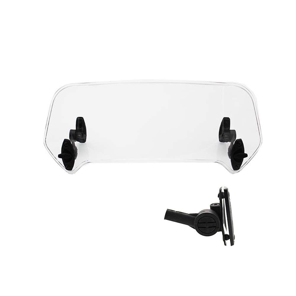 Windschild Motorrad,Motorrad Windschild Universal Motorrad-Windschutzscheibenverlängerung Verstellbare Spoiler-Klemmscheiben-Windschutzscheibe-Deflektor for BMW for Suzuki(A Large Transparent) von Ymnilian