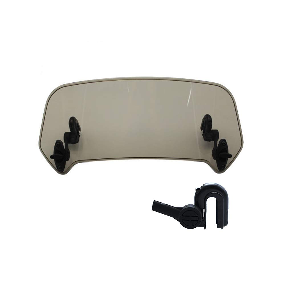 Windschild Motorrad,Motorrad Windschild Universal Motorrad-Windschutzscheibenverlängerung Verstellbare Spoiler-Klemmscheiben-Windschutzscheibe-Deflektor for BMW for Suzuki(B Large Brown) von Ymnilian