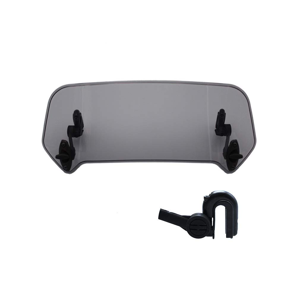 Windschild Motorrad,Motorrad Windschild Universal Motorrad-Windschutzscheibenverlängerung Verstellbare Spoiler-Klemmscheiben-Windschutzscheibe-Deflektor for BMW for Suzuki(B Large Smoked) von Ymnilian