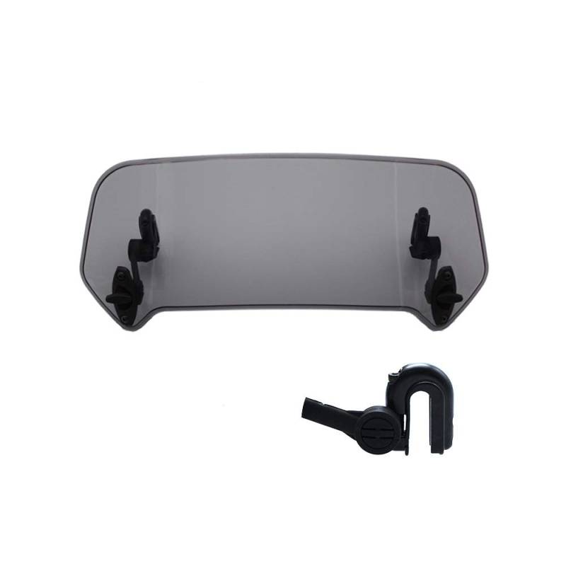 Windschild Motorrad,Motorrad Windschild Universal Motorrad-Windschutzscheibenverlängerung Verstellbare Spoiler-Klemmscheiben-Windschutzscheibe-Deflektor for BMW for Suzuki(B Large Smoked) von Ymnilian