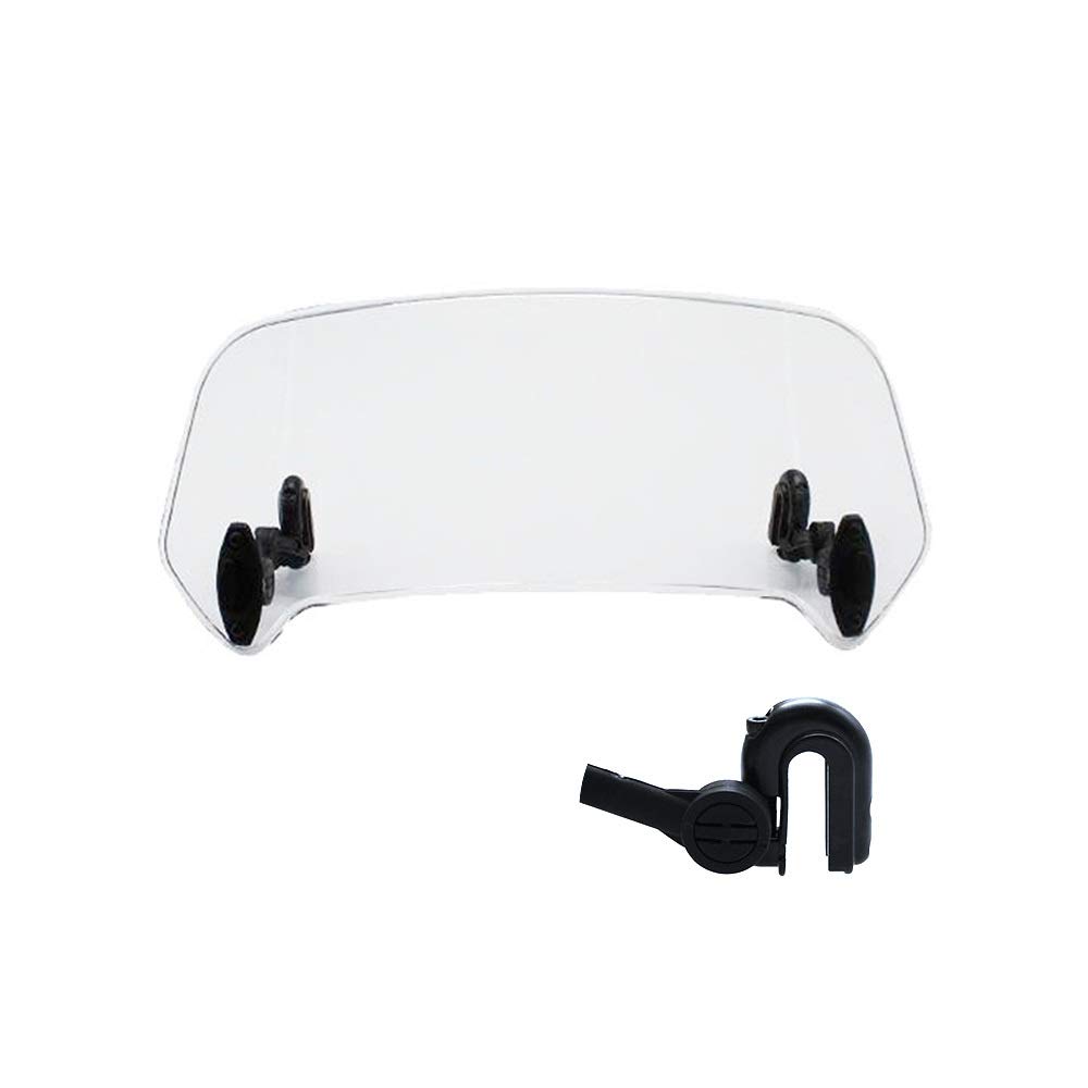 Windschild Motorrad,Motorrad Windschild Universal Motorrad-Windschutzscheibenverlängerung Verstellbare Spoiler-Klemmscheiben-Windschutzscheibe-Deflektor for BMW for Suzuki(B Large Transparent) von Ymnilian