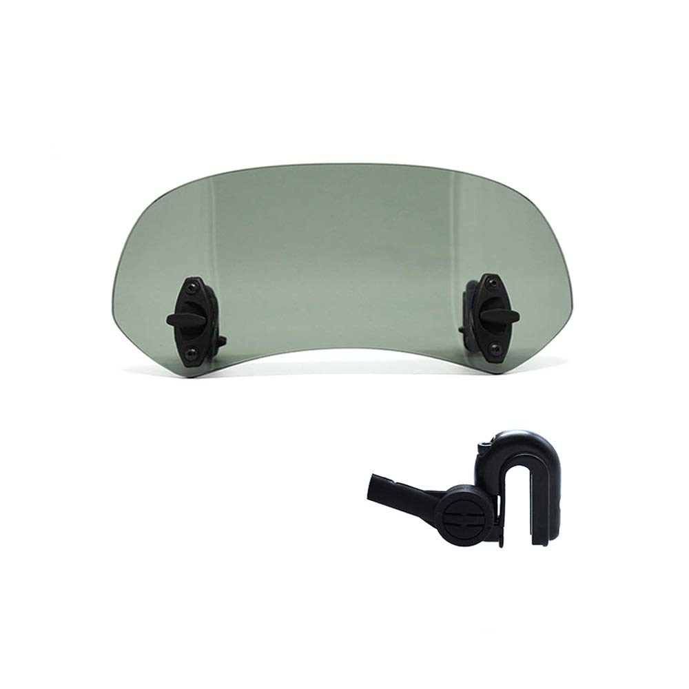Windschild Motorrad,Motorrad Windschild Universal Motorrad-Windschutzscheibenverlängerung Verstellbare Spoiler-Klemmscheiben-Windschutzscheibe-Deflektor for BMW for Suzuki(B Small Dark Green) von Ymnilian