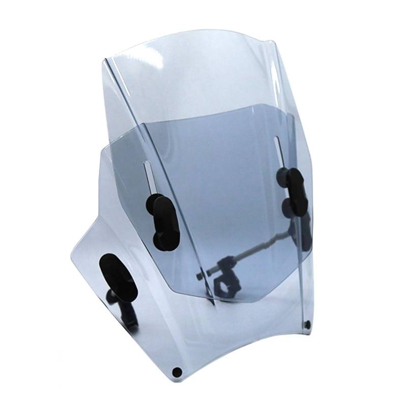 Windschild Motorrad,Motorrad Windschild Universal Motorrad-Windschutzscheibenverlängerung Verstellbare Spoiler-Klemmscheiben-Windschutzscheibe-Deflektor for BMW for Suzuki(Light Grey) von Ymnilian