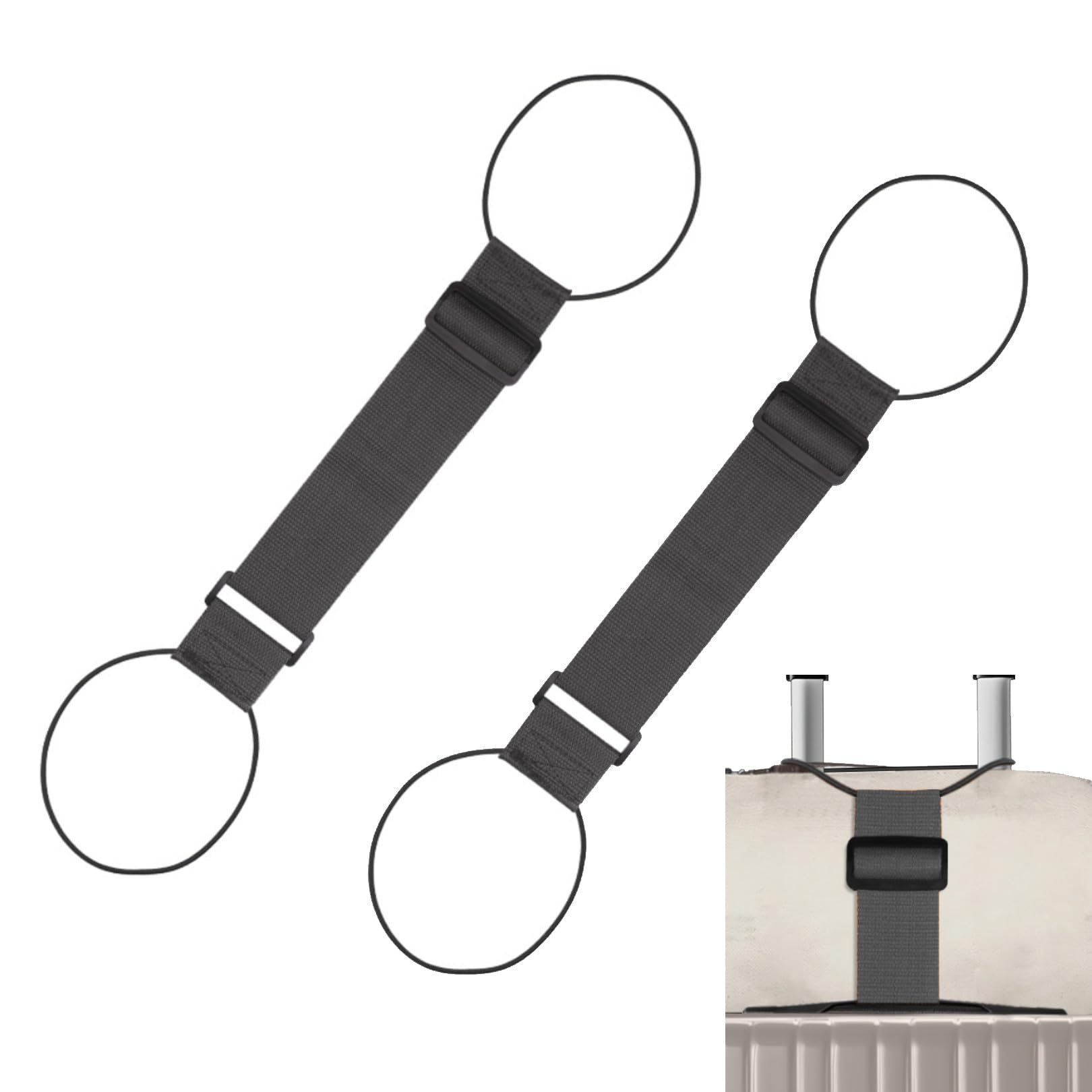 2Stk Elastisch Koffergurt Taschen Befestigung Gepäckband Verstellbare Gepäckgurt Luggage Strap Festes Gepäckseilband für Reisetasche Tragbare Koffer Zubehör (Schwarz) von Ymxil