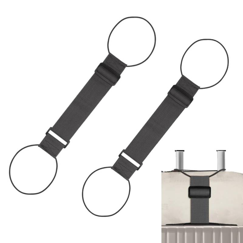 2Stk Elastisch Koffergurt Taschen Befestigung Gepäckband Verstellbare Gepäckgurt Luggage Strap Festes Gepäckseilband für Reisetasche Tragbare Koffer Zubehör (Schwarz) von Ymxil