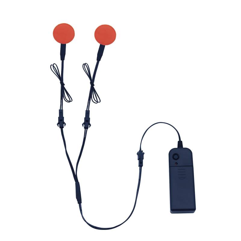YnGia Glühende LED-Augen, EL-Panel-Licht, elektrolumineszierendes EL-Blatt, rundes Licht, schneidbar, Neonblatt für Cosplay, Party, Augenmaske, Superhelden-Helm-Dekoration (Rot, 30 mm) von YnGia
