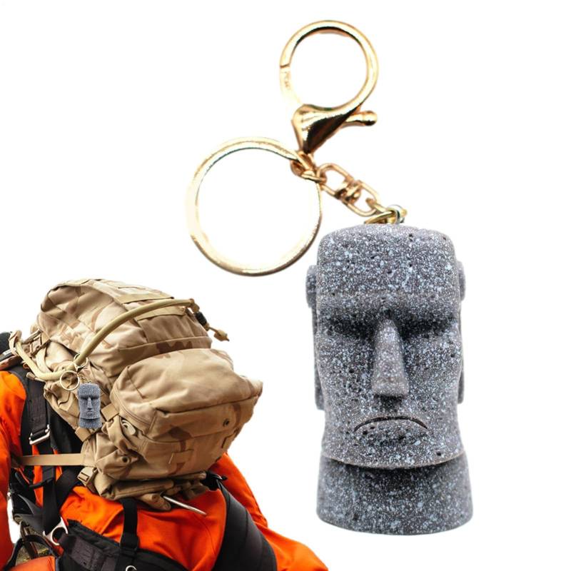 Osterinsel Statuen, Niedlich Simuliert Schlüsselanhänger Spielzeug Geschenk, Anhänger Für Schlüsselanhänger, Steindekoration Für Zimmer, Schlüsselanhänger Für Männer Frauen Für Tasche, Handy, Familie von Ynnhik