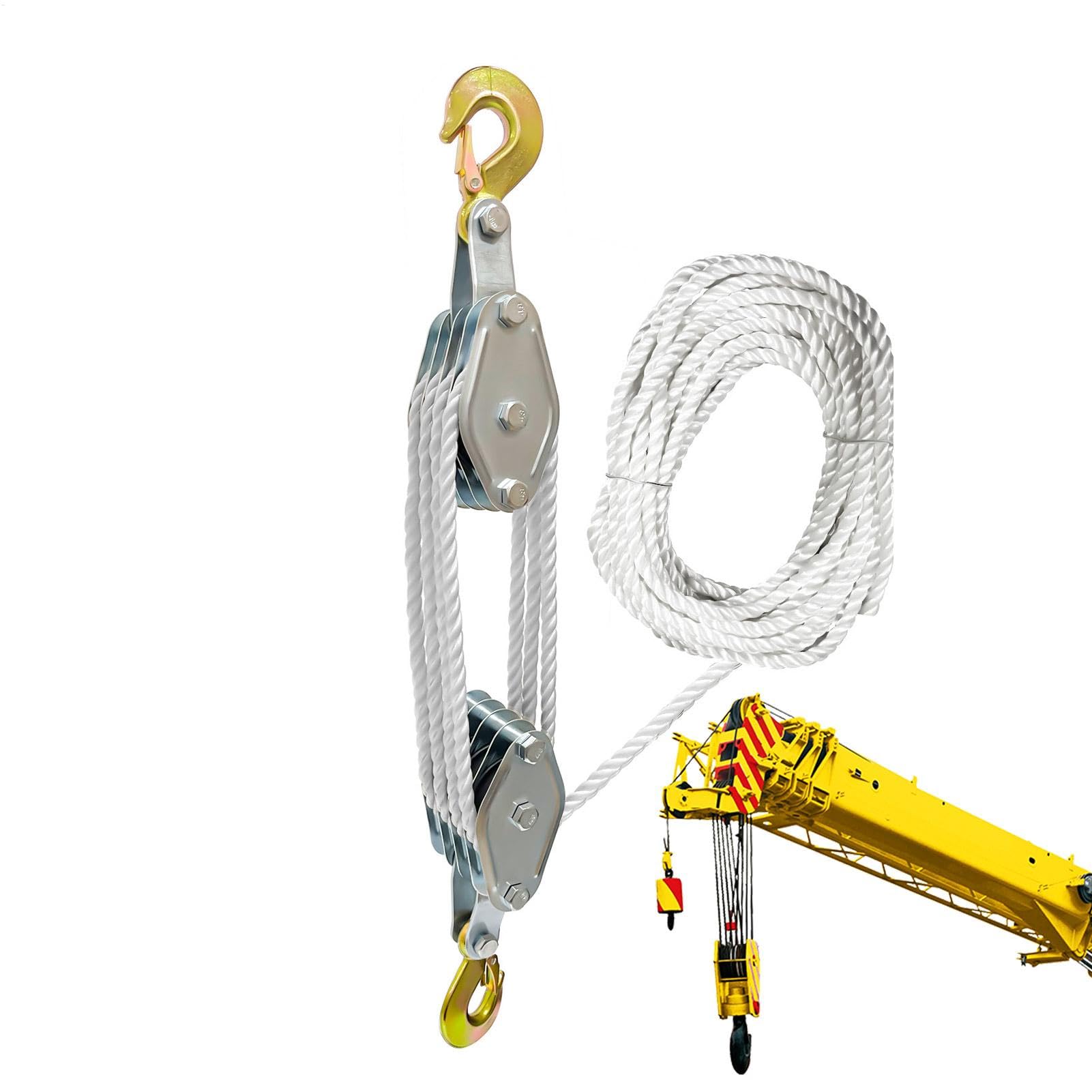 Seil Aufzugsscheiben System | 50 ft 3/8 Seil Riemenscheibe mit 5: 1 Hubkraft, 2200 kg brechen Festigkeit schwere Riemenscheibe, Seil Riemenscheibe für die Tierhaltung, Lager Seil Aufzugsscheiben System | 50 ft 3/8 Seil Riemenscheibe mit 5: 1 Hubkraft, 2200 kg brechen Festigkeit schwere Riemenscheibe, Seil Riemenscheibe für die Tierhaltung, Lager von Ynnhik