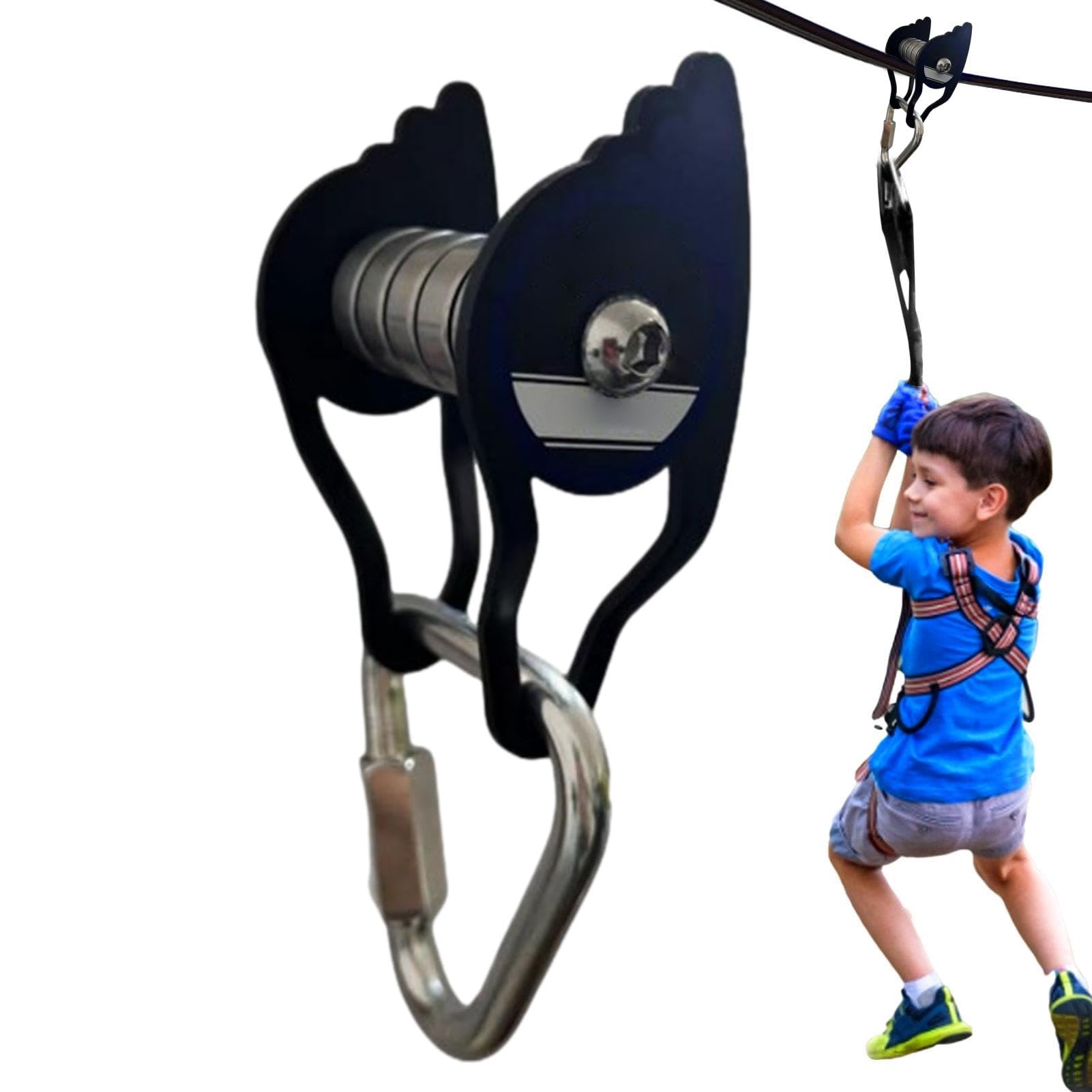 Seilrutsche Set für Garten im Freien | Stahl-Slacklin-Riemenscheibe mit 6 Rollen – einfache und lustige Installation, Seilruten-Zubehör mit starker Belastung für Jungen, Mädchen, Kinder, Kinder Seilrutsche Set für Garten im Freien | Stahl-Slacklin-Riemenscheibe mit 6 Rollen – einfache und lustige Installation, Seilruten-Zubehör mit starker Belastung für Jungen, Mädchen, Kinder, Kinder von Ynnhik